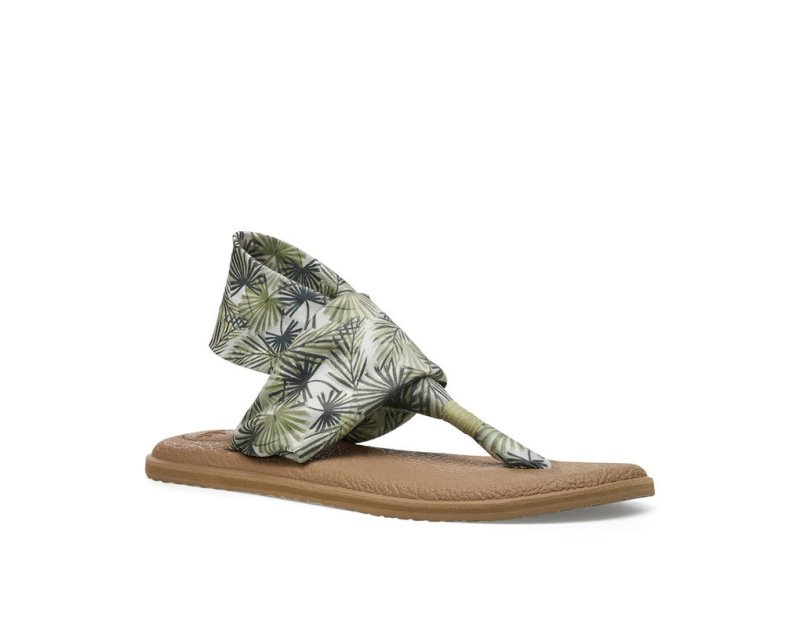 Sandale Sanuk Yoga Sling 2 Tropical Vegan Femme - Vert Olive PUVTMO493